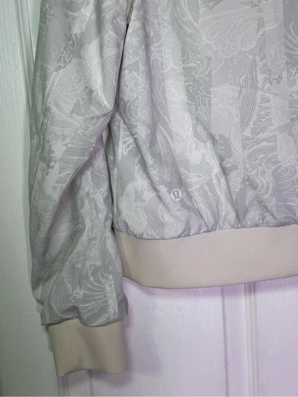 lululemon athletica Light Gray Patterned Bomber Jacket